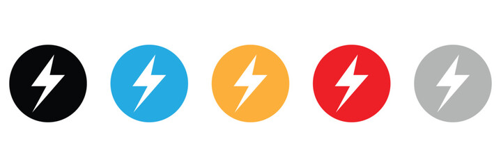 Webflash thunder power icon, Lightning bolt icon with thunder bolt - Electric power icon symbol in thin line, outline and stroke style for apps and website . EPS 10 .