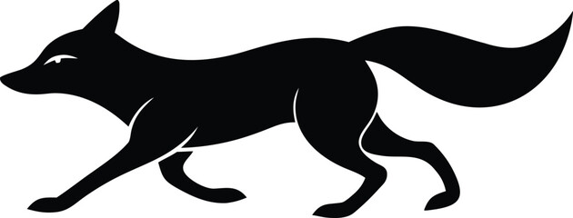 Wild Fox in Motion, Dynamic Running Silhouette Scene