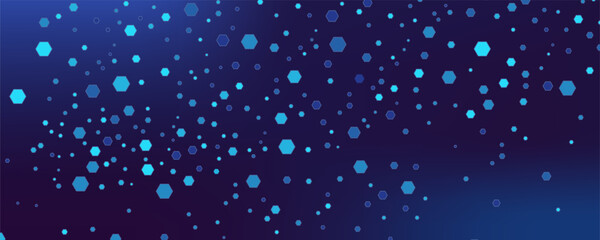 Fototapeta premium Abstract Digital Blue Hexagons Business or Science Background. Medical Research or Tech Innovation Online Webinar Presentation Event. Conference or Forum Vector Illustration Backdrop. eps10