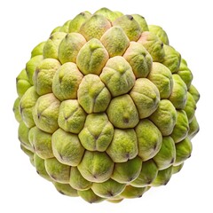 Fototapeta premium Close up shot of a sugar apple or sweetsop fruit on white background