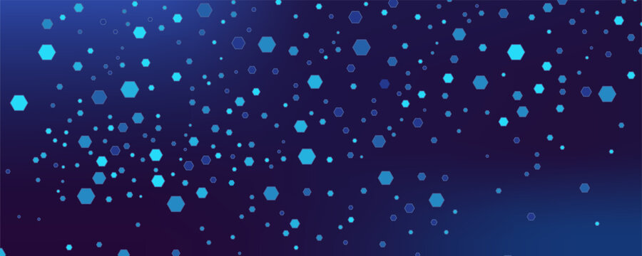 Abstract Digital Blue Hexagons Business or Science Background. Medical Research or Tech Innovation Online Webinar Presentation Event. Conference or Forum Vector Illustration Backdrop. eps10