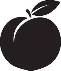 Peach Icon in Solid Black Silhouette Style
