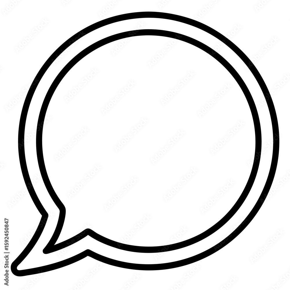 Poster simple chat bubble icon designed with a single continuous line