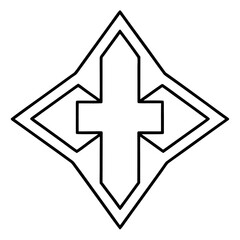 Minimalist single line art emergency direction arrow pointing right