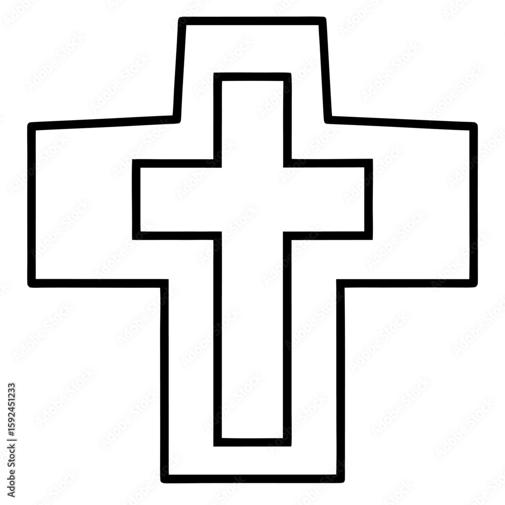 Poster simple minimalist hospital cross icon in a single continuous line