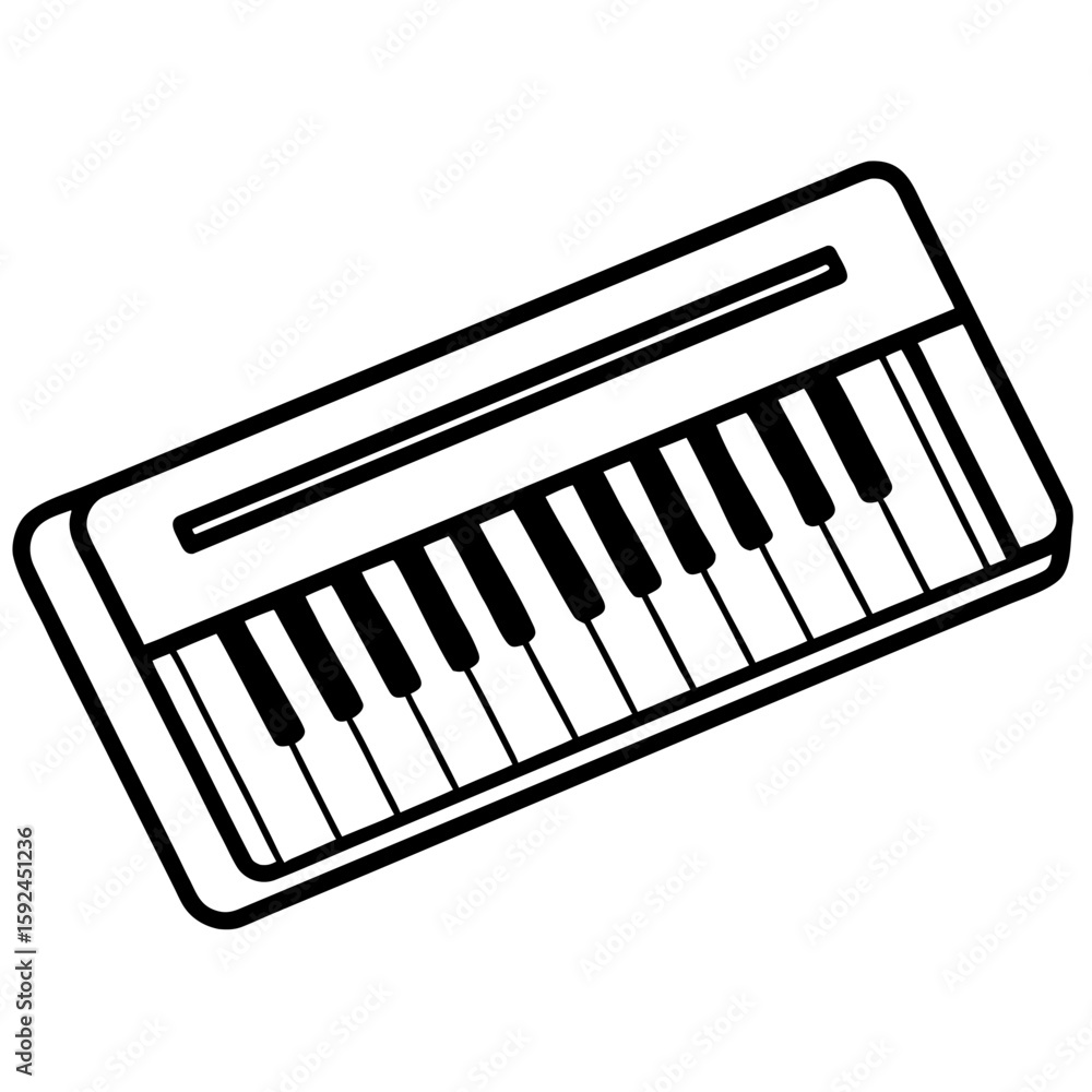 Poster minimalist keyboard icon in a clean single line artistic style