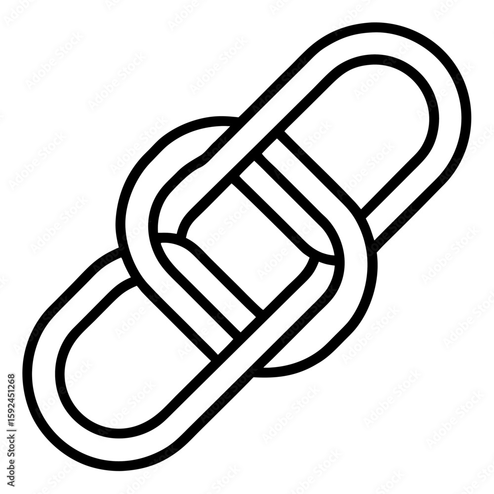 Poster simple interconnected chain links forming a continuous line symbol