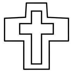 Simple minimalist hospital cross icon in a single continuous line