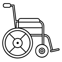 Minimalist one line drawing of a wheelchair symbolizing accessibility and inclusion