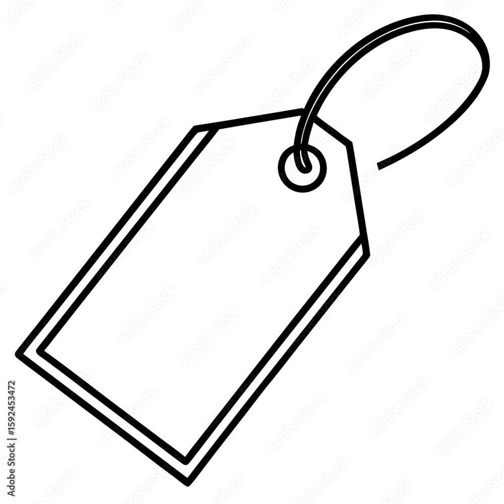 Poster simple tag and label icon design with a single horizontal line element