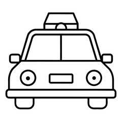 Minimalist single line taxi cab icon for transportation and city services