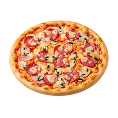 Delicious Round Pizza with Assorted Toppings.