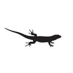 Naklejka premium Lizard Silhouette Vector Icon Isolated on White Background