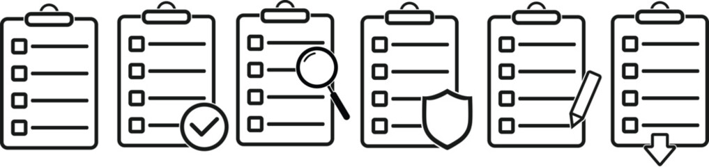 Checklist Clipboard Icon Set © Rehan