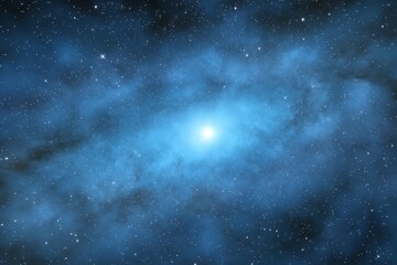 Obraz premium Stunning blue nebula with countless stars in deep space