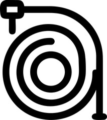 water hose pictogram vector icon on white or transparent background. plumbing tools. Editable and Printable sticker.