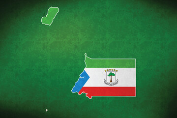 Equatorial Guinea vector map with flag	