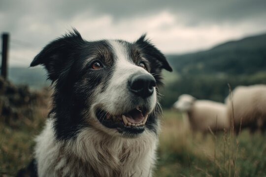 Sheepdog's joyful work in countryside captures bond and focus. Playful dogs. Dogs that smile: the breeds that naturally bring cheer to families. Dog bliss. Dog expressions.