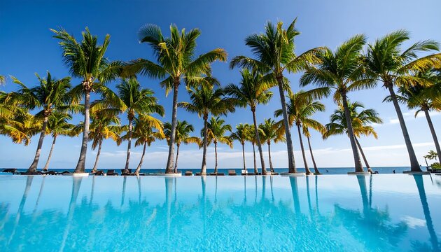 Tropical pool with palm trees (1)