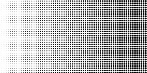 fun beautiful black and white shadow halftones retro pop art funky urban colorful comic book. Dotted halftone gradient texture. Vanishing polka dot background. Repeating dots gradation pattern backgro