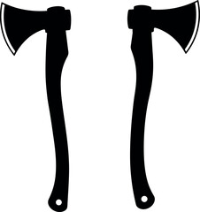 Black silhouette axes