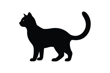 black cat silhouette vector icon