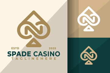 Letter N Spade Casino Logo Icon Vector Design Illustration