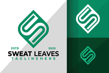 Letter S Leaves Natural Logo Icon Vector Design Illustration