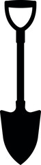 Black silhouette garden spade