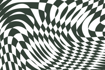 Geometric Optical Illusion Checkered Pattern