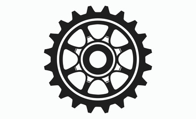 Flywheel gear silhouette, mechanical part vector, flywheel ring gear vector silhouette, illustration 