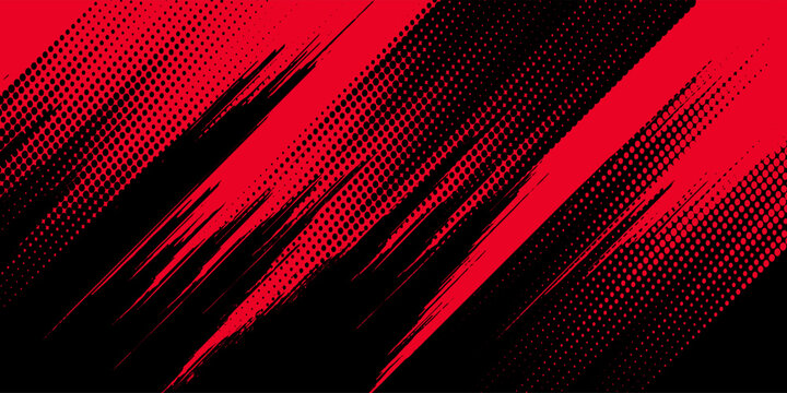 Black and red abstract grunge background with halftone style.