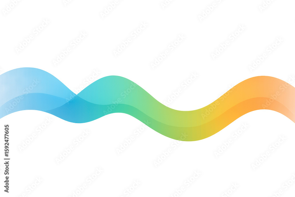Poster smooth gradient wave undulating transparently, blending vibrant colors in dynamic, fluid motion