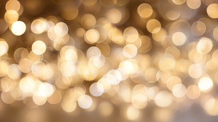 Fototapeta premium Warm golden bokeh lights background with soft circular glows