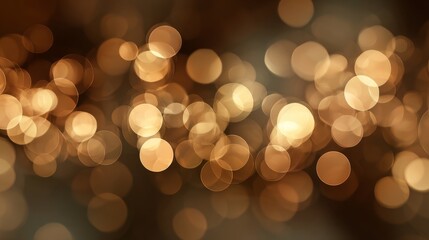 Fototapeta premium Warm gold and brown bokeh background with soft blurred lights
