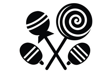 candies and lollipops vector icon