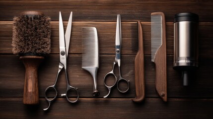 A professional barber focused on hairstyling, captured in a clean composition with warm side lighting.
