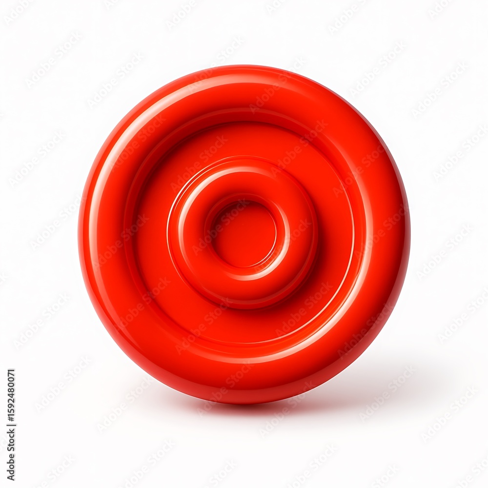 Poster bright red circular object with concentric rings
