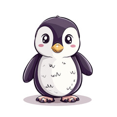 Obraz premium Adorable Cartoon Penguin with Large Eyes and Small Feet