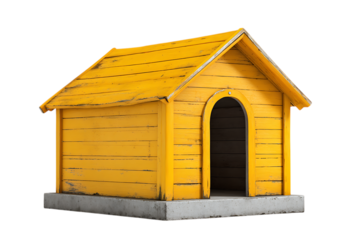 Charming yellow dog house