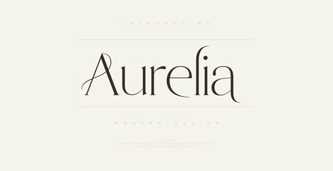 Aurelia Minimal luxury font alphabet logo. typography beauty fashion elegant minimalist serif italic fonts decorative vintage retro logos. Vector illustration. 
