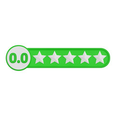 3D zero star rating icon for poor feedback