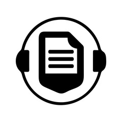 Simple badge combining document silhouette for formal recognition with transparent background  