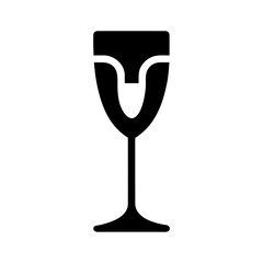 Champagne glass vector silhouette for toast or celebration concept with transparent background  