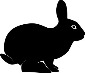 silhouette vector illustration of a cartoon rabbit