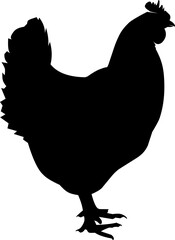 silhouette vector illustration of a cartoon rooster