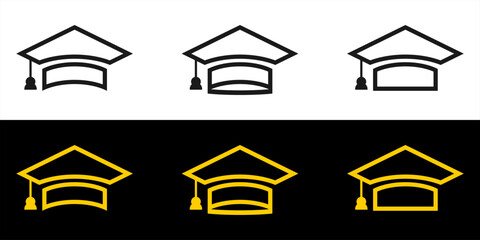 graduation hat logo design, bachelor's hat, congratulations, champion, graduate, editable education hat icon, vector, icon, symbol