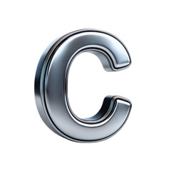 Copyright Symbol in Polished Metal Studio Setting 3D Illustration Soft Shadows Creative Concept