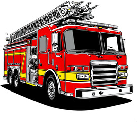 fire truck on white background