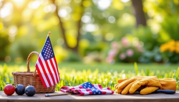 Happy labor day celebration in america flags fun activities and relaxing outdoors